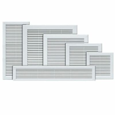 White Metal Air Vent Grille With Fly Screen Flat Ducting Ventilation Cover