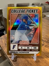 2022 Elite Extra Sterlin Thompson Prospect RC Gold Optic College Ticket #/10🔥📈