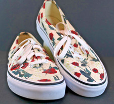 Women's VANS Low-top Sneaker White with Roses Women's Sz 6 Worn Once