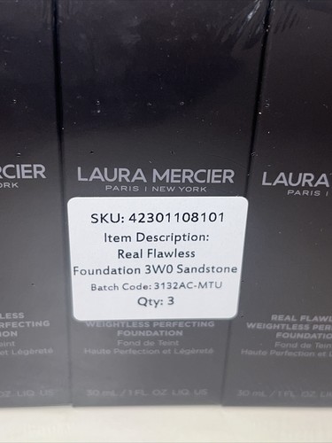 3 PAC Laura Mercier Real Flawless Weightless Perfecting Foundation 3W0 Sandstone - Picture 3 of 4