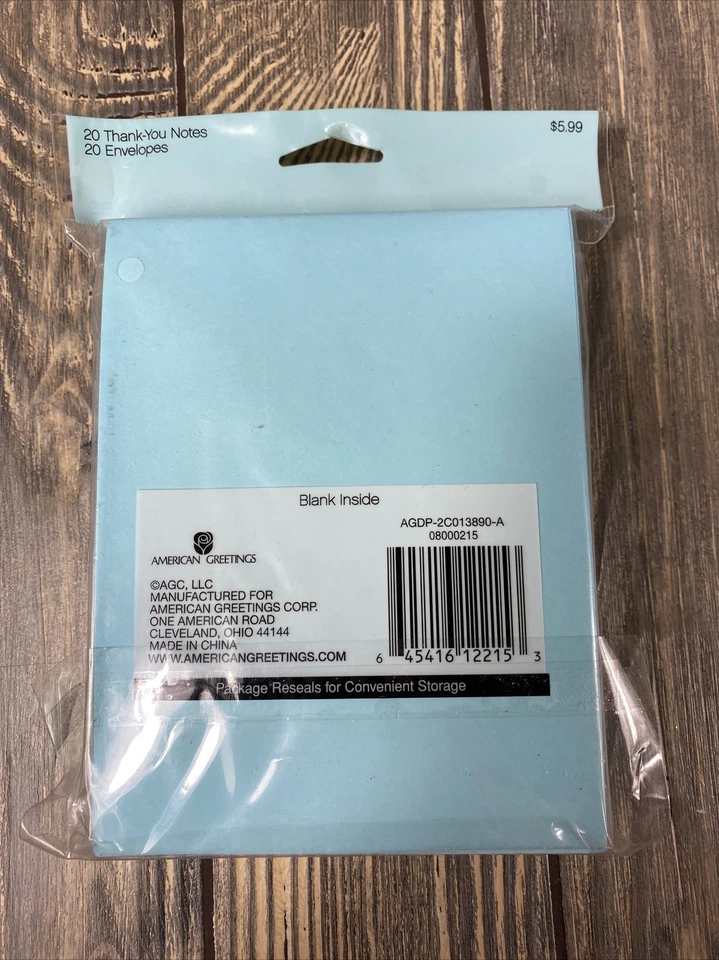 Cochecito de bebé American Greetings 20 Thank You con tarjetas de notas azul pájaro niño Foto 3 de 3