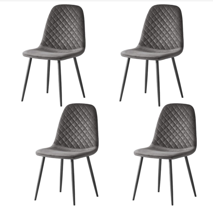 AINPECCA Set of 4 Velvet Dining Chairs Fabric Upholstered seat with Metal Legs Dressing Lounge Home(Green,4) 6 Set Of 4 Velvet Dining Chairs Fabric Upholstered Seat With Metal Legs 46-1-201