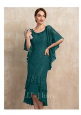 New JJ  s House Mother Of The Bride Asymmetrical Chiffon Lace Size 22W