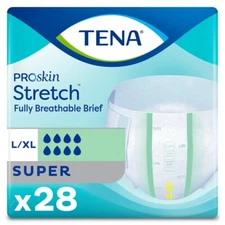 TENA Stretch Super Briefs, Heavy Absorbency, Large / X-Large, 67903, Case of 56