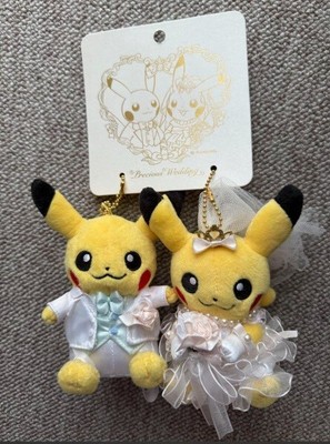 Pokemon Center Original  Wedding Pikachu Keychain Set of 2 From Japan