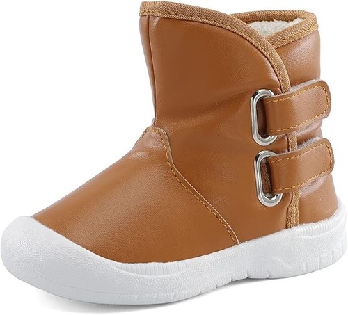 ESTAMICO Toddler Boys Gilrs Rubber Sole Warm Winter Snow Boots - 第 1/6 張圖片