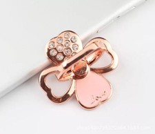 Universal 360 Rotating Cell Phone Finger Ring Stand Holder-Crystal Lucky Flowers