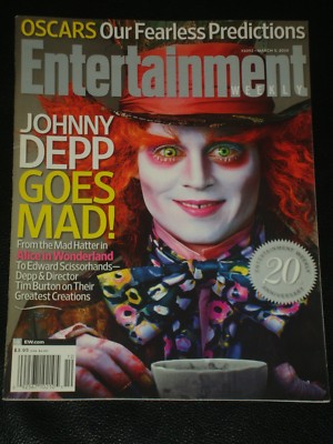 ENTERTAINMENT WEEKLY 2010 Johnny Depp, Mad Hatter, Tim Burton, Oscar Predictions