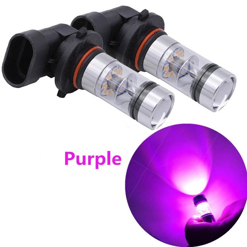 NEW 2x 9005 H10 9145 100W 14000K Purple LED Headlight Bulbs Kit Fog Light DRL eBay