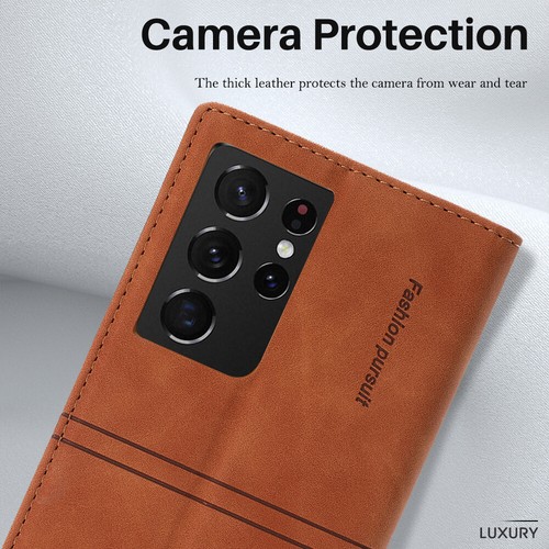 Soft Leather Flip Wallet Stand Case For Samsung S24 S23 S22 S21 S20 A20 A30 A50 - Picture 4 of 14
