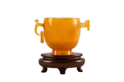 Trankopferbecher / Libationsgefäß aus Karneol, China, Republikzeit (1912–1949) - Bild 2 von 8