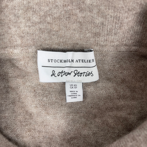 & Other Stories Camisa Abotonada Mujer XS Beige Madreperla Lana De Gran Tamaño - Imagen 2 de 8