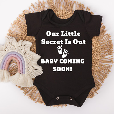 ''Our Little Secret is Out   Baby Coming Soon!'' Baby Announcement Bodysuit-Gift