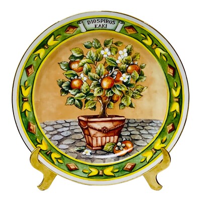 T. Limoges France Dec A La Main DIOSPIROS KAKI Flowers Dinner Plate NEW