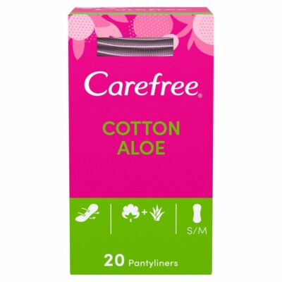 20 Carefree Cotton Breathable Panty Liners with Aloe Pantyliners PACK OF 4