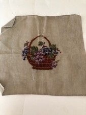 Needlepoint Prefilled Canvas Bouquet of Grapes 13 Mesh 100 wool U complete bac