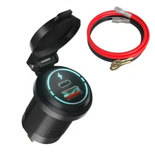Phone Charger Car Cigarette Lighter Socket Power Outlet Type-C USB Fast Charging