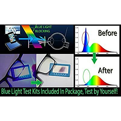 Women Anti Blue Light Glasses Block Eye Strain Glare with Case