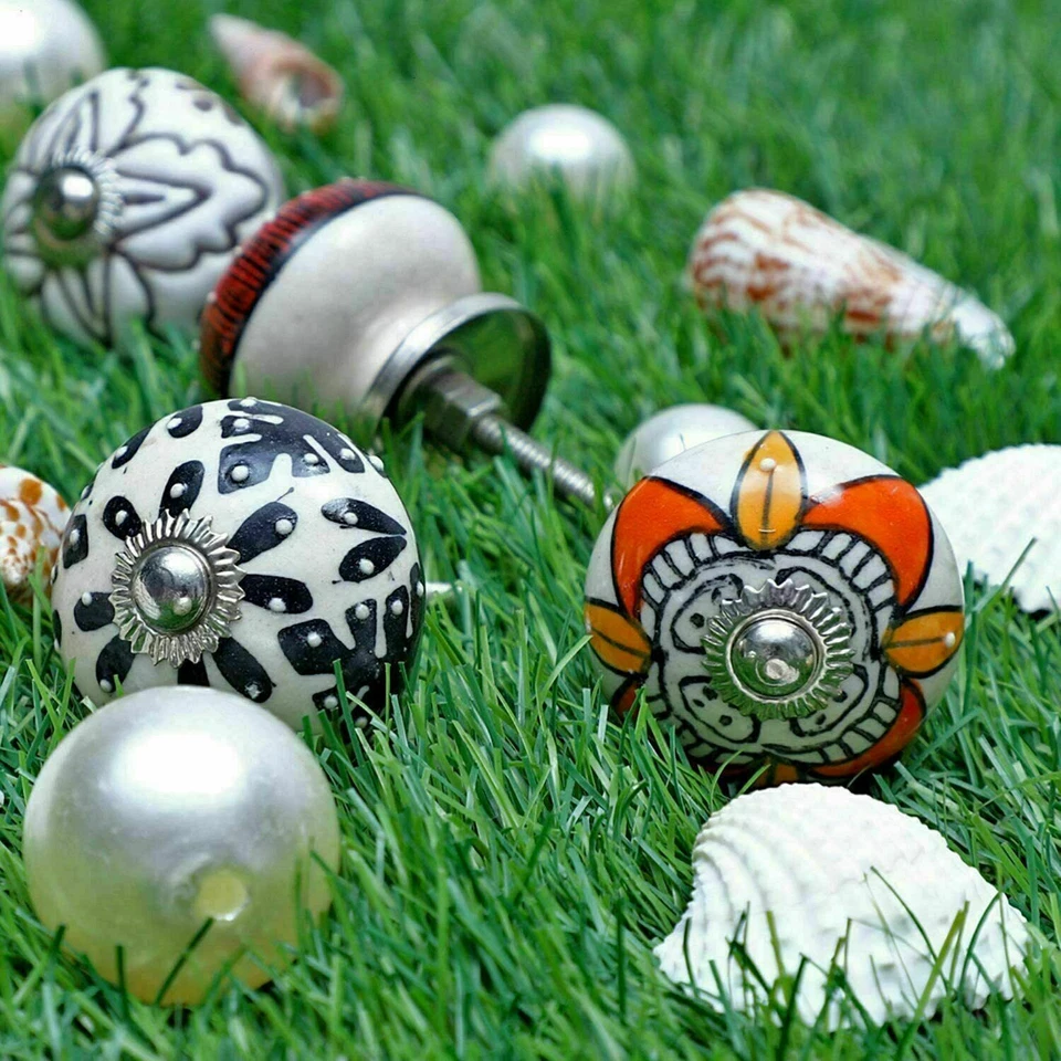 10 PC Multi Color Pull Handle Kitchen Cabinet Handle Knobs Ceramic Door Knobs - Image 4 of 4