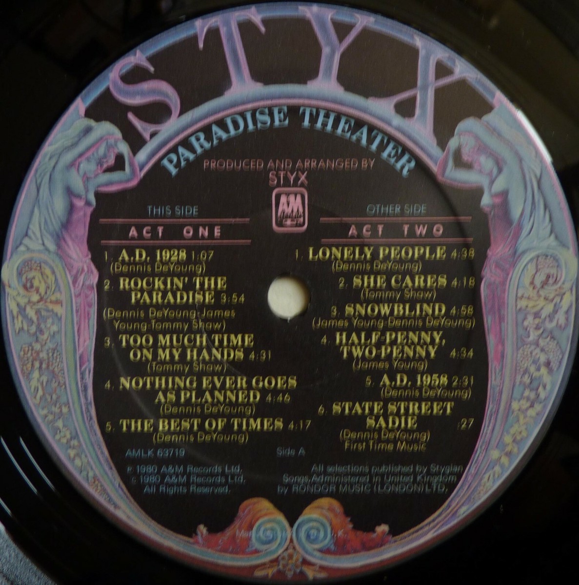 Styx Paradise Theatre LP UK Original First Pressing A1/B1 | eBay