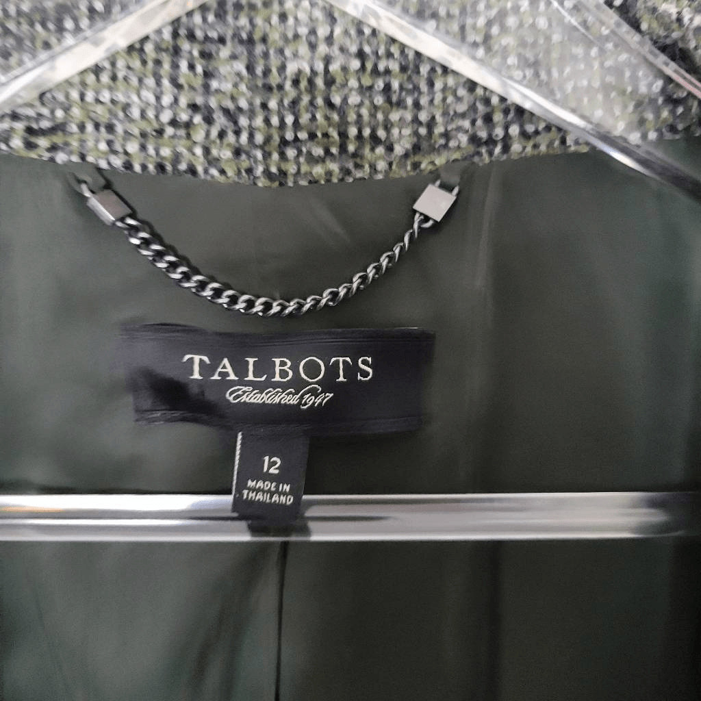 Talbots Double Breasted Wool Blend Lined Green Bl… - image 2