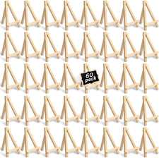60 Pack 5 Inch Mini Wood Display Easel Artist Small Wooden Easel Stand Art Craft