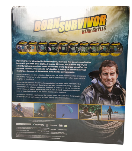 Bear Grylls Born Survivor 10 DVDs Limited Edition Box Set Round Tin Case Sealed - Picture 3 of 7