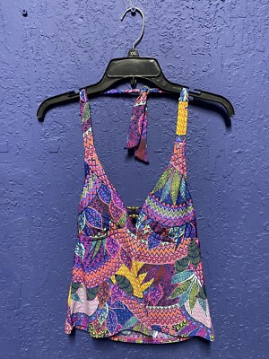 Size Small Laundry By Shelli Segal Womens Tankini Top Tie Around Neck LYSS8049
