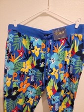 NWT Polo Ralph Lauren Royal Blue TROPICAL FLORAL Knit Pajama/Lounge Pants XL D