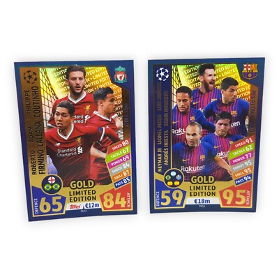 Topps Champions League 2017 18 Match Attax Barcelona Liverpool PES1 PES3