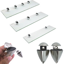 Clear Tempered Glass Shelf Panel Shelving Display Bathroom Shelves with Brackets