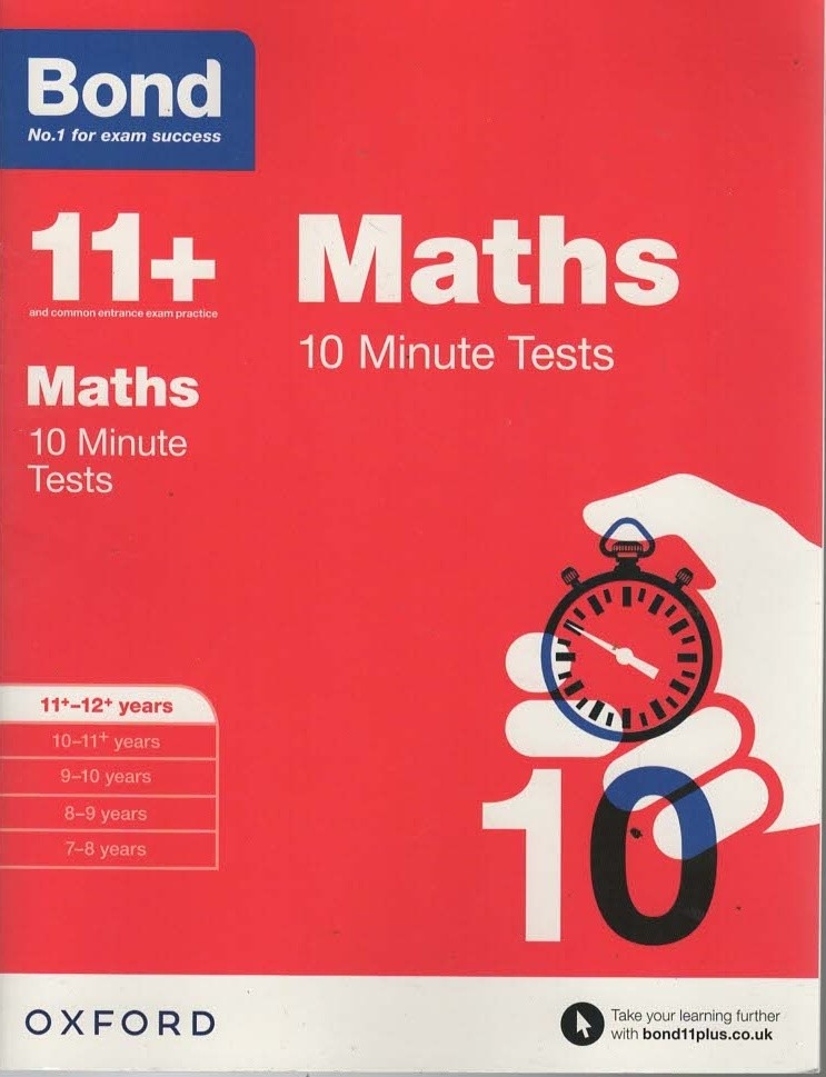 Bond 11+: Maths 10 Minute Tests: 11+-12+ years - Sarah Lindsay - Good - Paper...