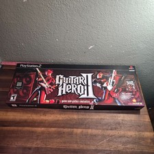 PS2 Guitar Hero Controller Playstation 2 Red Octane Wired w Box PSLGH Sony read