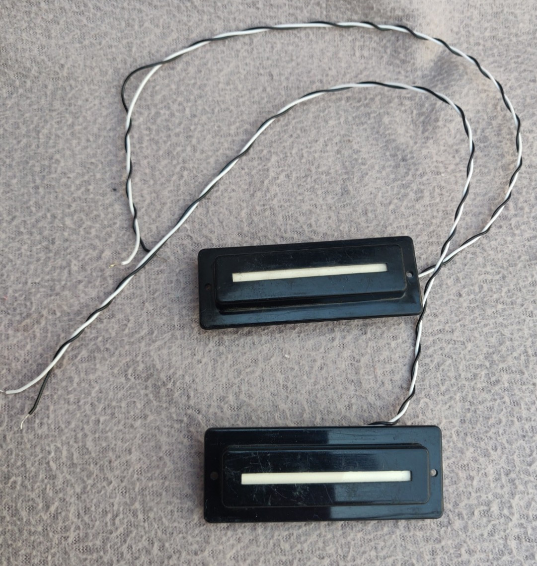 pair of Eko? / Shaftsbury?1960s? 70s? bass pickups - GWO (plastic body)