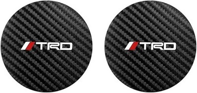 TRD Sports Car Drink Coasters, 2-Pack, Non-Slip, 70mm Diameter (Carbon Fiber)