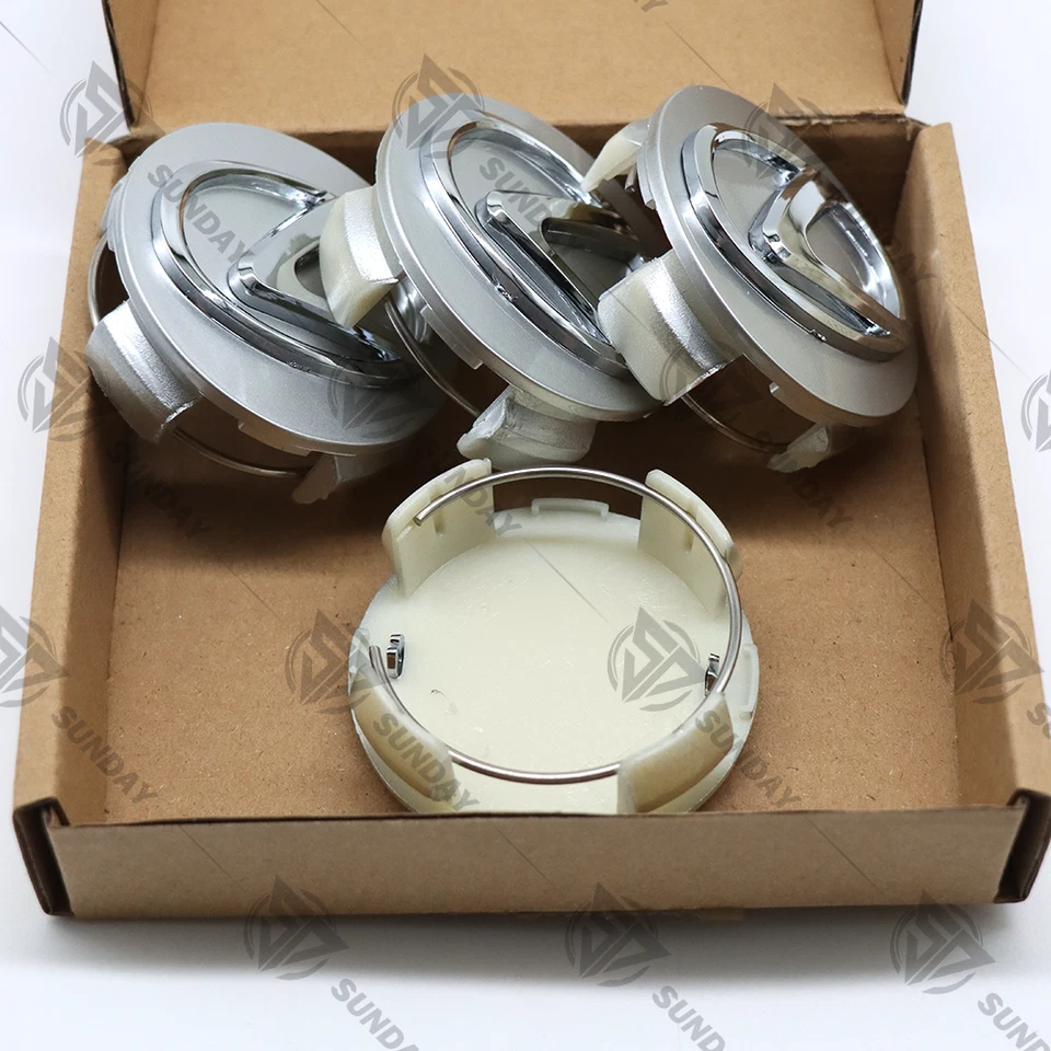 SET OF 4 SILVER WHEEL HUB CENTER CAP RIM 62MM 42603-30590 FOR IS250 IS300 IS350 Foto 3 de 4