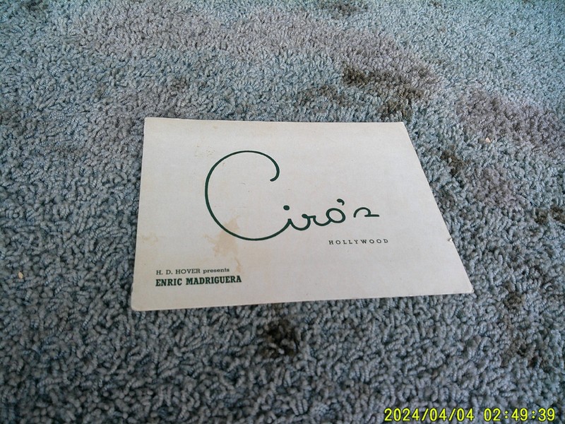 CIRO'S, Hollywood, California. 1945 souvenir photo of two Navy men