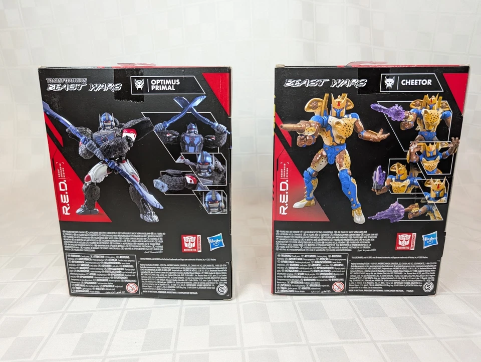Hasbro Transformers R.E.D. Beast Wars Lot: Optimus Primal and Cheetor New Sealed - Image 3 of 4