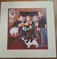 Beryl Cook mounted print - In the Snug