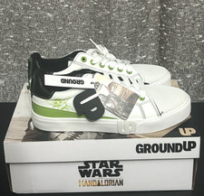 New Star Wars Kids 5 White Mandalorian Ground Up Sneakers Disney Movie Yoda