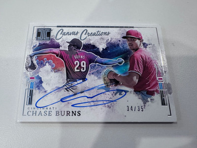 2025 Panini Impeccable Baseball CCS-CB Chase Burns Canvas Creations Auto 34/35