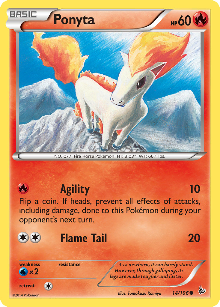 Ponyta 14/106 C Flashfire Pokemon Reverse Holo LP