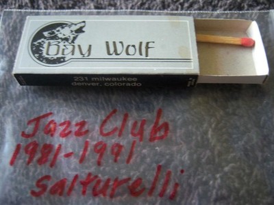 JAZZ Club  MATCHBOX 1980s Matchbook BAY WOLF Denver CO  Saturelli SALTY