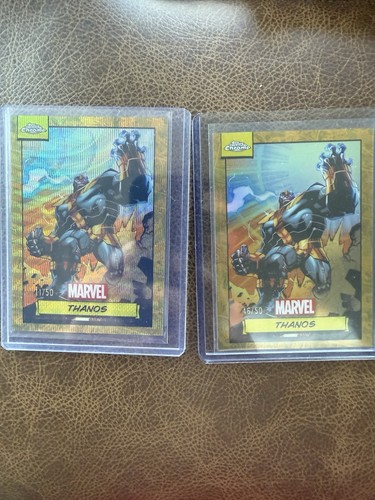 2024 Marvel Chrome Thanos True Gold And Gold Wave /50 Lot
