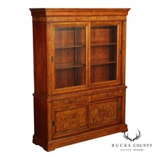 Ethan Allen Louis Philippe Style Burl Wood China Cabinet