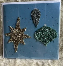 Papyrus Christmas Card 2021  Jewel Encrusted Ornaments Retro Look