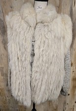 Saga Fox Fox Fur Ivory Natural Vest Coat Jacket Vintage Small Removable Sleeves