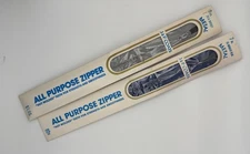 Vintage Coats & Clark J.&P. Coats Metal Zippers 7" Monaco Blue 9" Nugrey