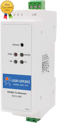 -DR302 Din-Rail Modbus RS485 Serial Port to Ethernet Converter Bidirectional Tra