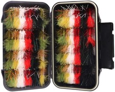 wifreo 30/90PCS Wooly Bugger Fly Fishing Lures Streamer Assortment with Water...